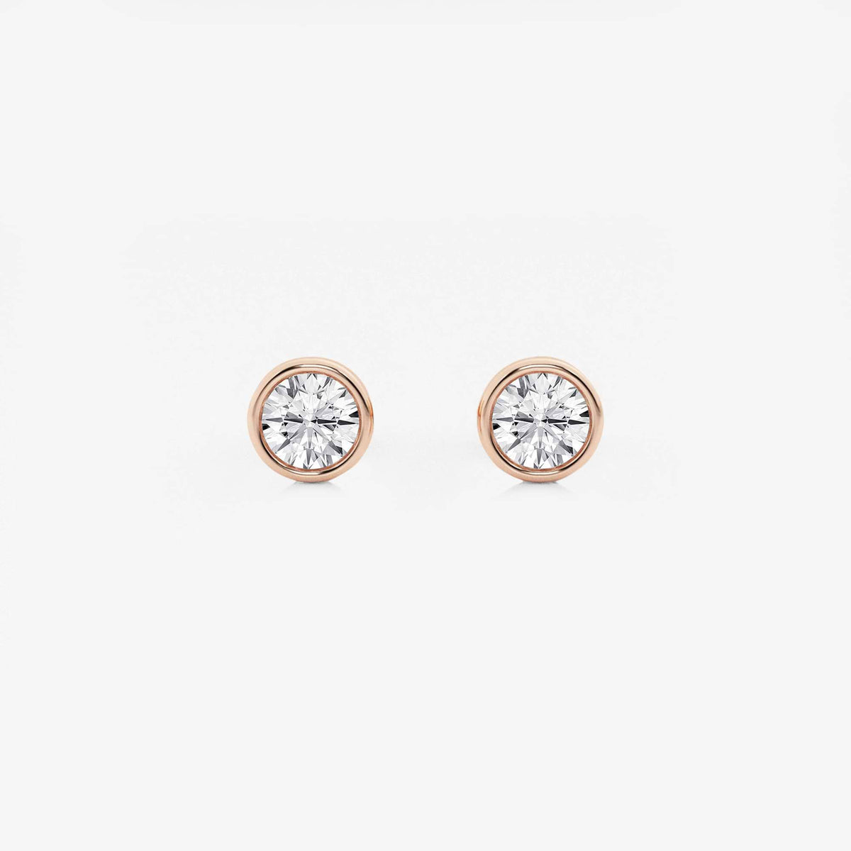 MET Bezel Set Solitaire Laboratuvar Pırlanta Küpe - image 7