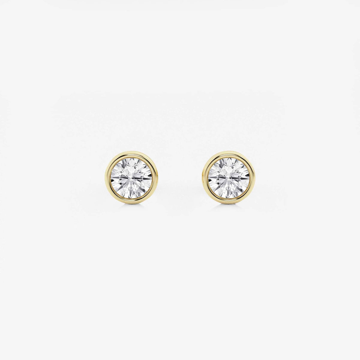 MET Bezel Set Solitaire Laboratuvar Pırlanta Küpe - image 11