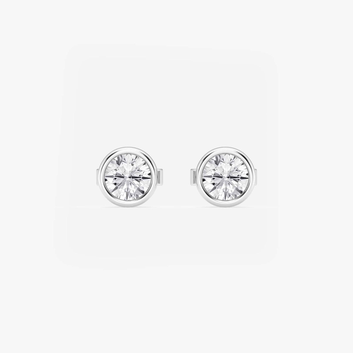 MET Bezel Set Solitaire Laboratuvar Pırlanta Küpe - image 13