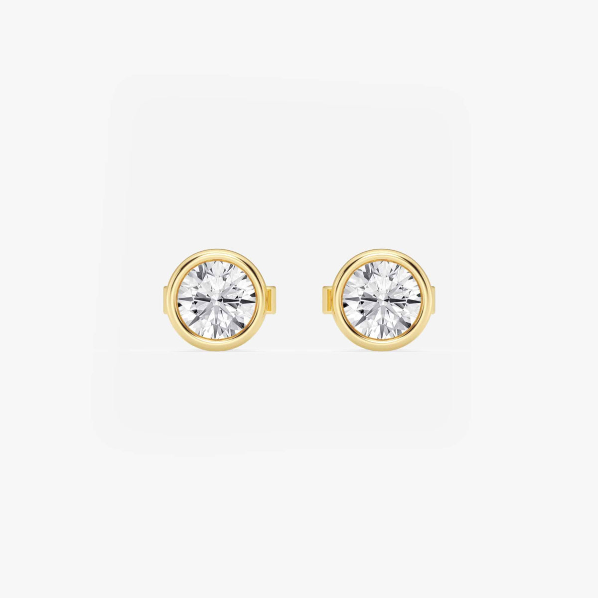 MET Bezel Set Solitaire Laboratuvar Pırlanta Küpe - image 15