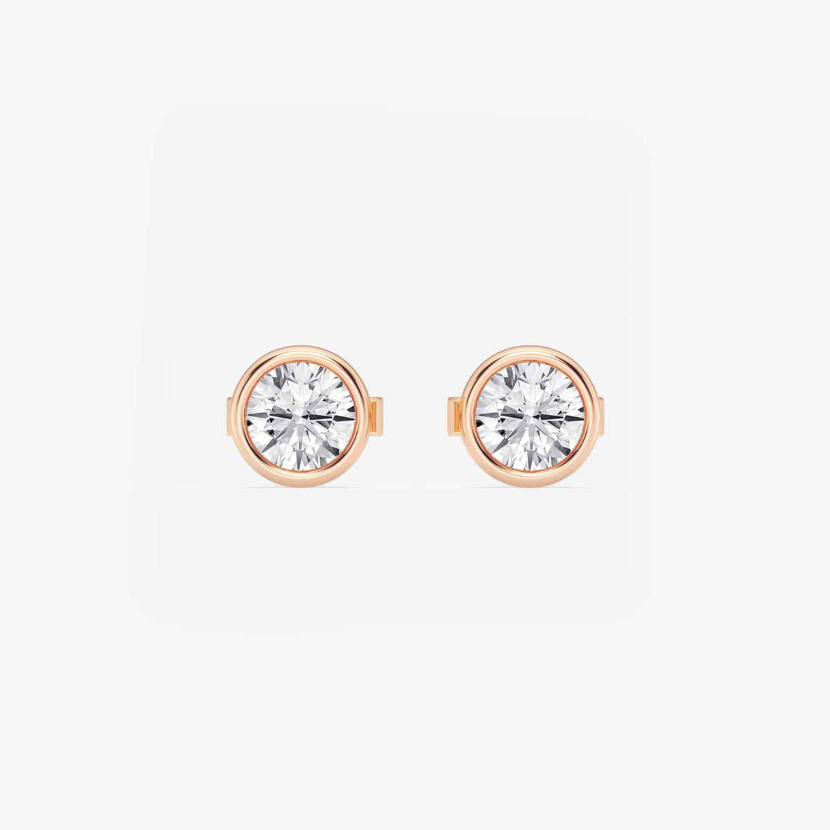 MET Bezel Set Solitaire Laboratuvar Pırlanta Küpe - image 17