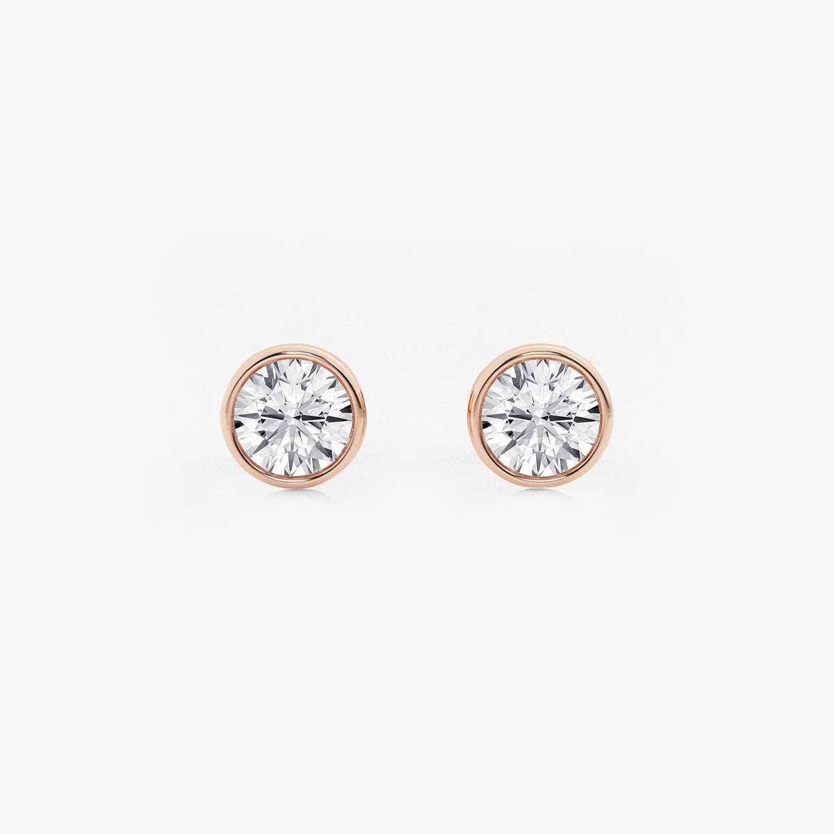 MET Bezel Set Solitaire Laboratuvar Pırlanta Küpe - image 19