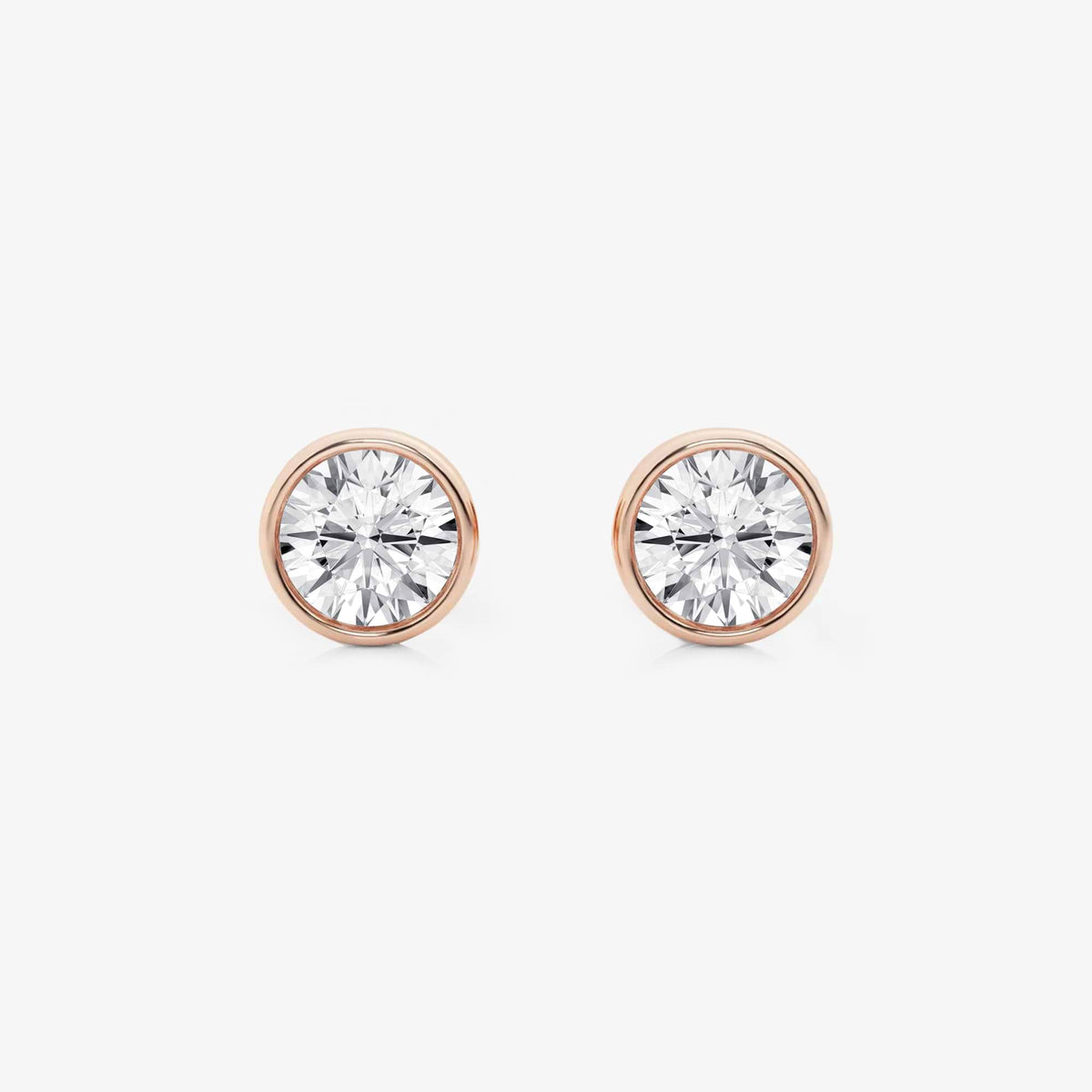 MET Bezel Set Solitaire Laboratuvar Pırlanta Küpe - image 29