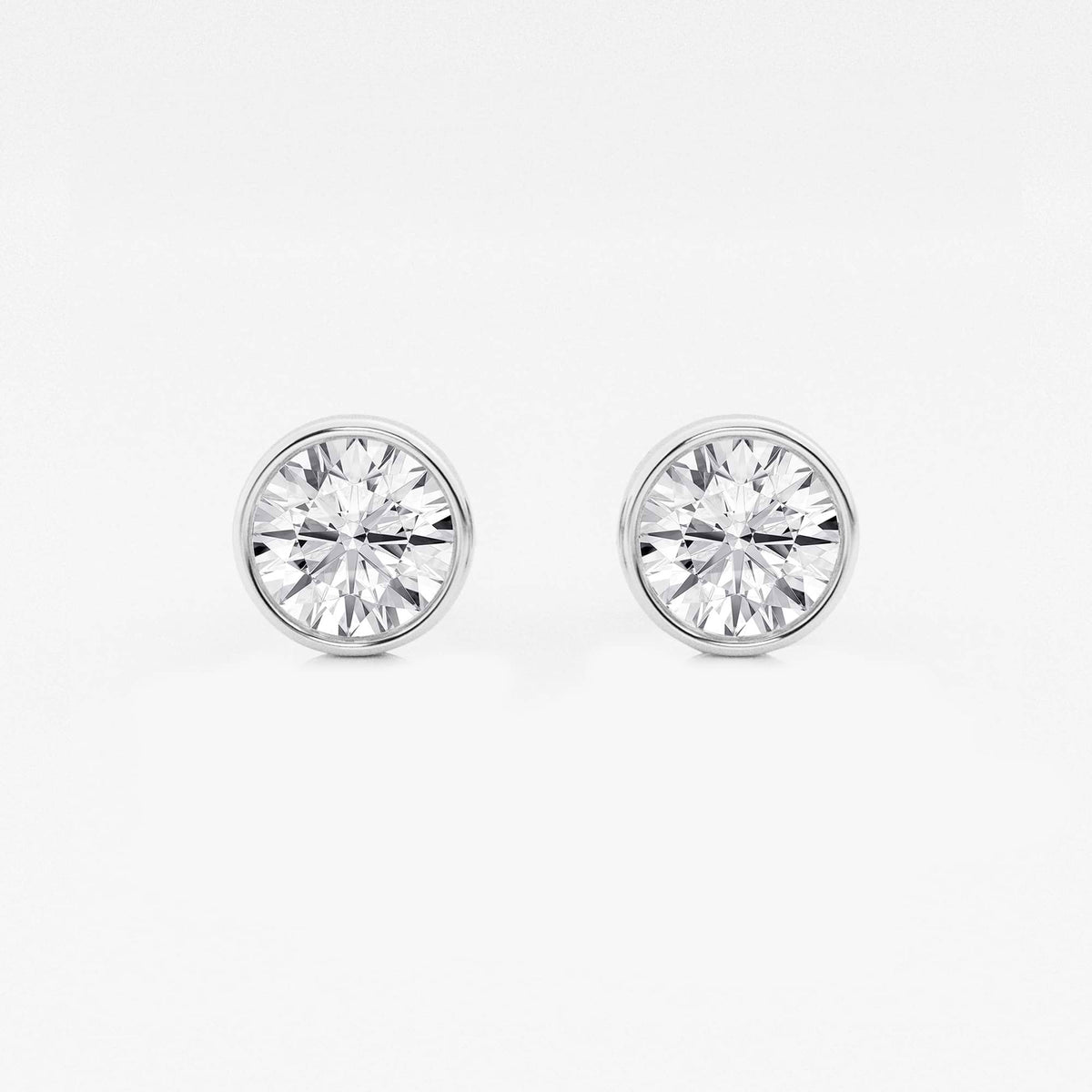MET Bezel Set Solitaire Laboratuvar Pırlanta Küpe - image 33