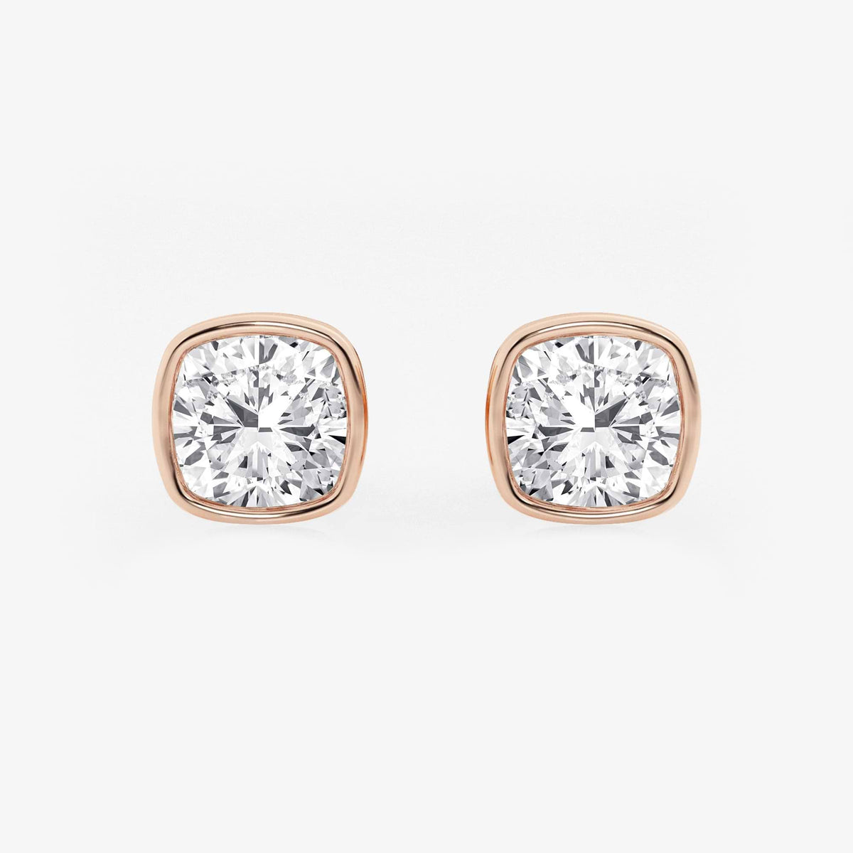 MET Bezel Set Solitaire Laboratuvar Pırlanta Küpe - image 67