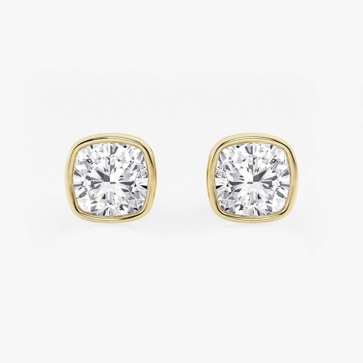 MET Bezel Set Solitaire Laboratuvar Pırlanta Küpe - image 71