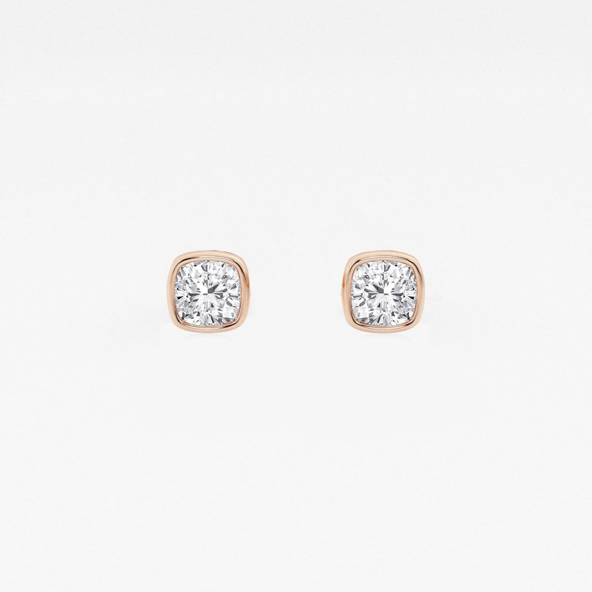 MET Bezel Set Solitaire Laboratuvar Pırlanta Küpe - image 77