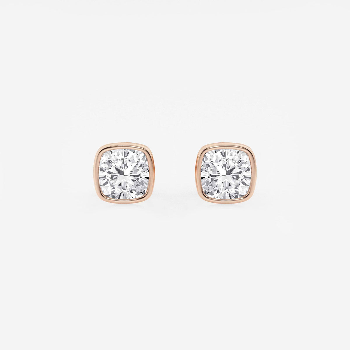 MET Bezel Set Solitaire Laboratuvar Pırlanta Küpe - image 79