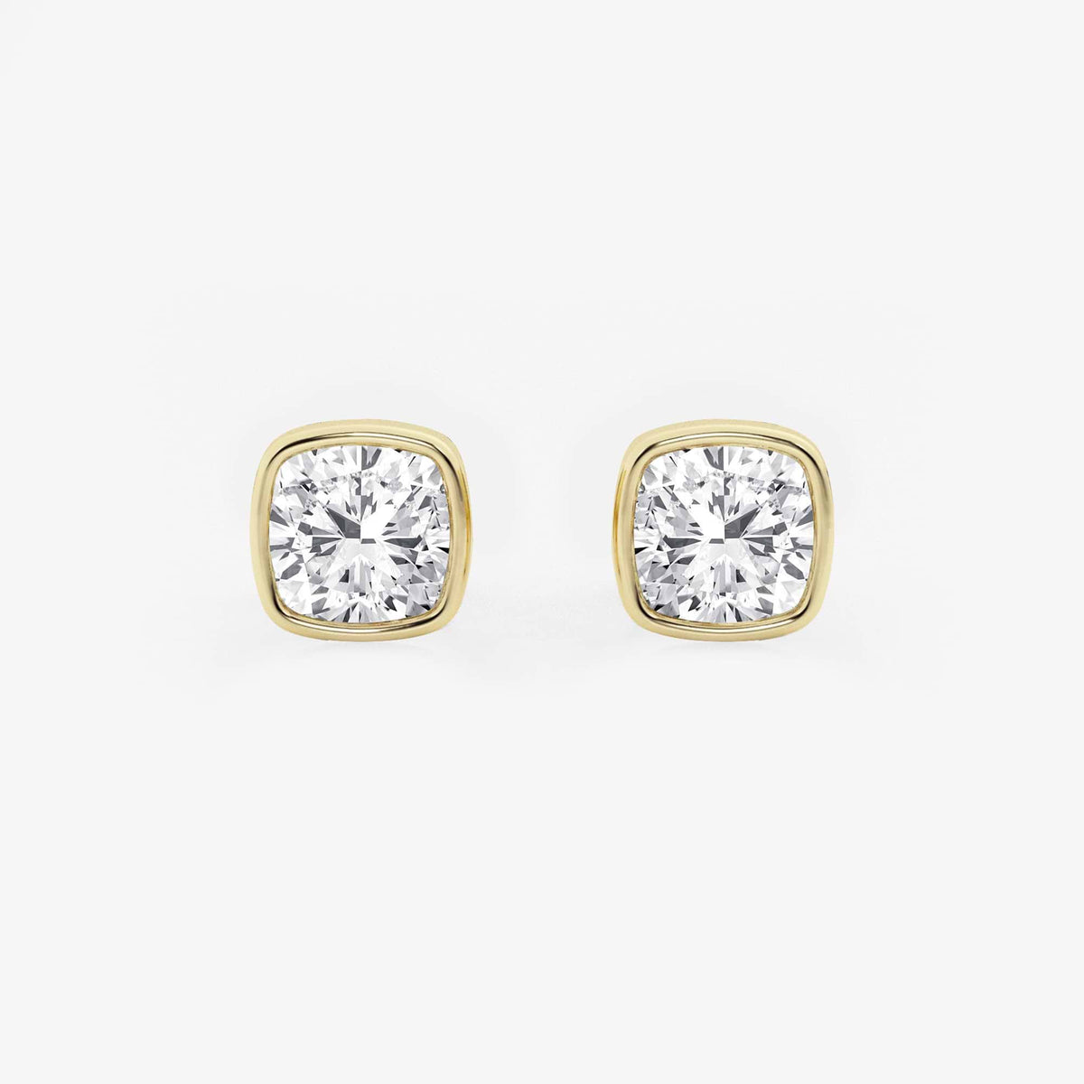 MET Bezel Set Solitaire Laboratuvar Pırlanta Küpe - image 87