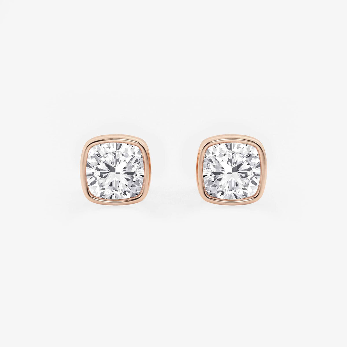 MET Bezel Set Solitaire Laboratuvar Pırlanta Küpe - image 89