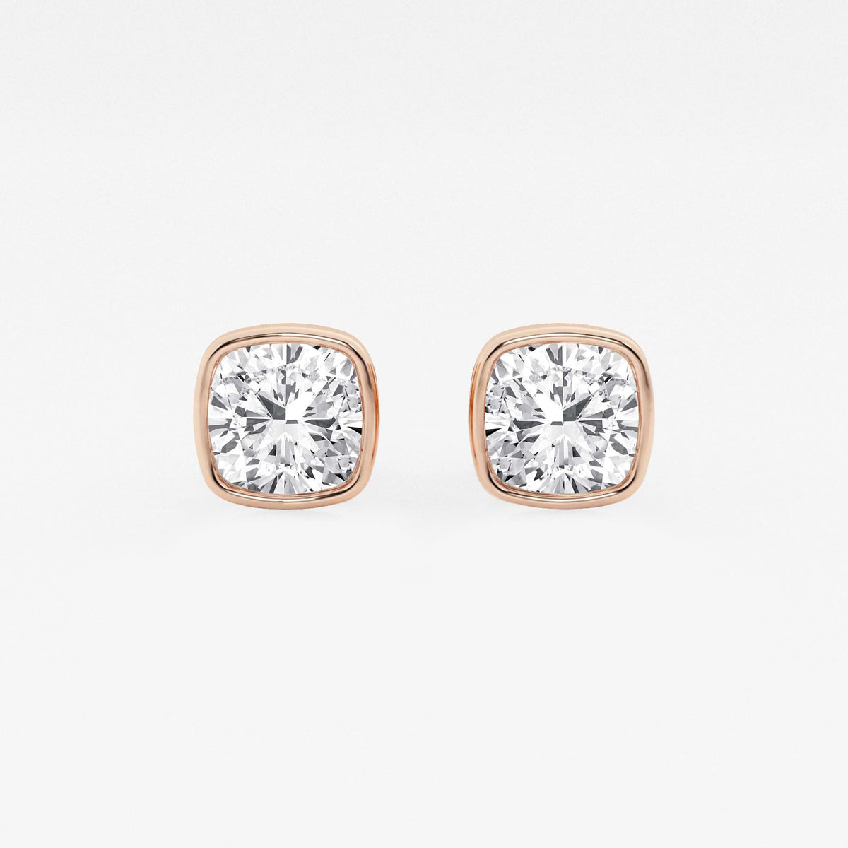 MET Bezel Set Solitaire Laboratuvar Pırlanta Küpe - image 91