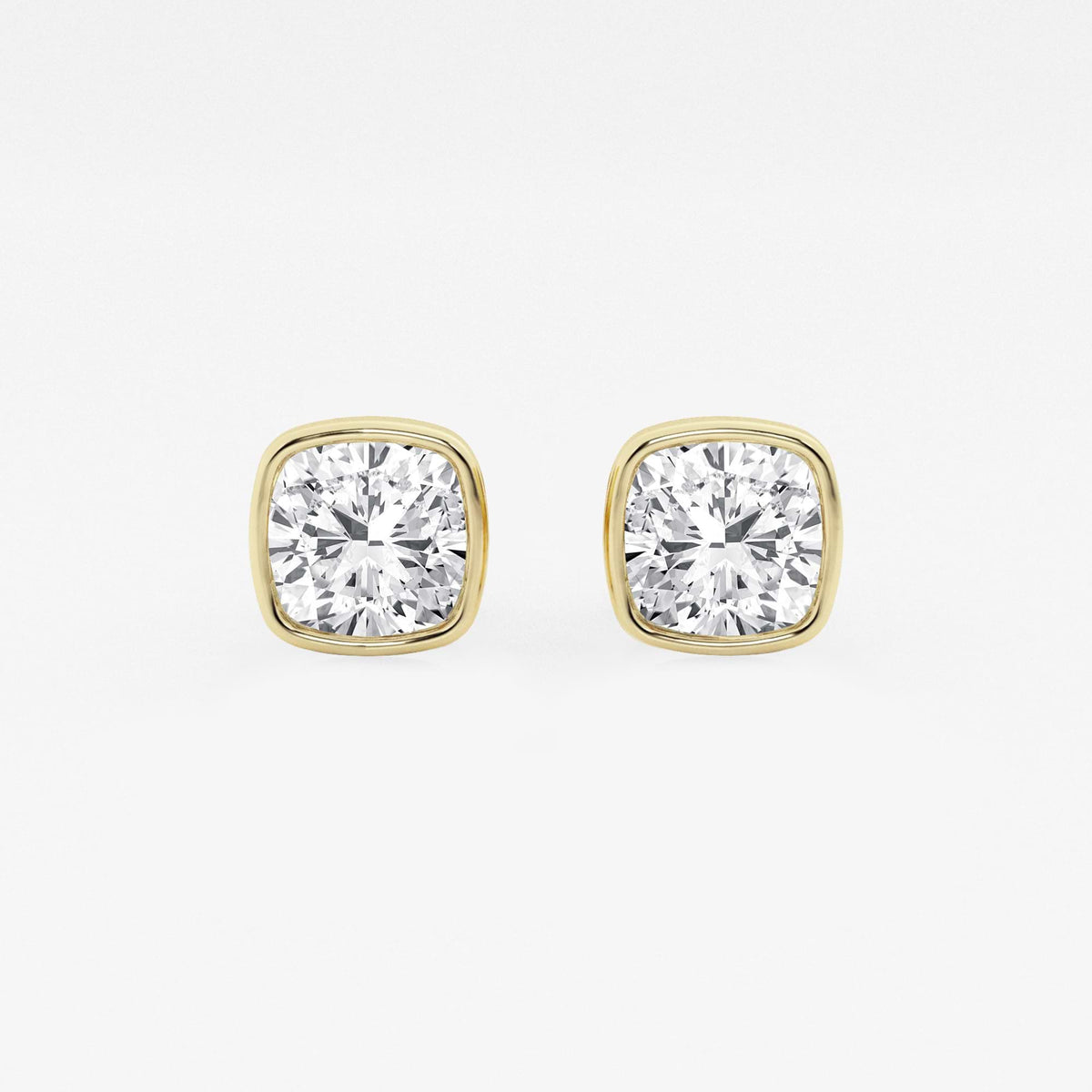 MET Bezel Set Solitaire Laboratuvar Pırlanta Küpe - image 95