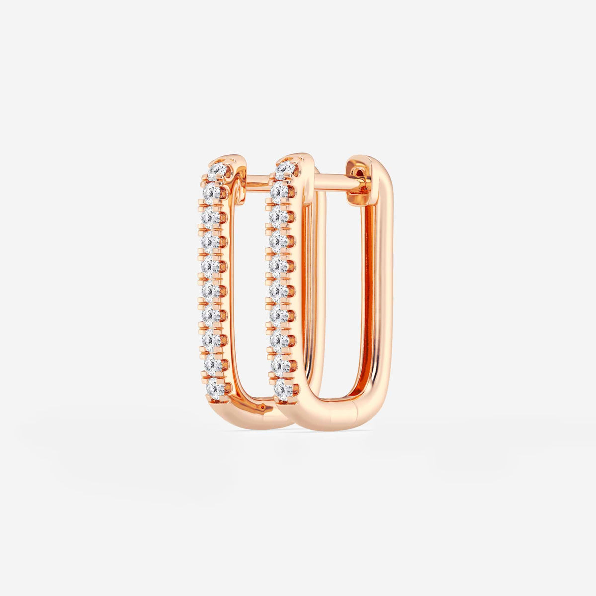MET Paperclip Pırlanta Halka Küpe - image 8
