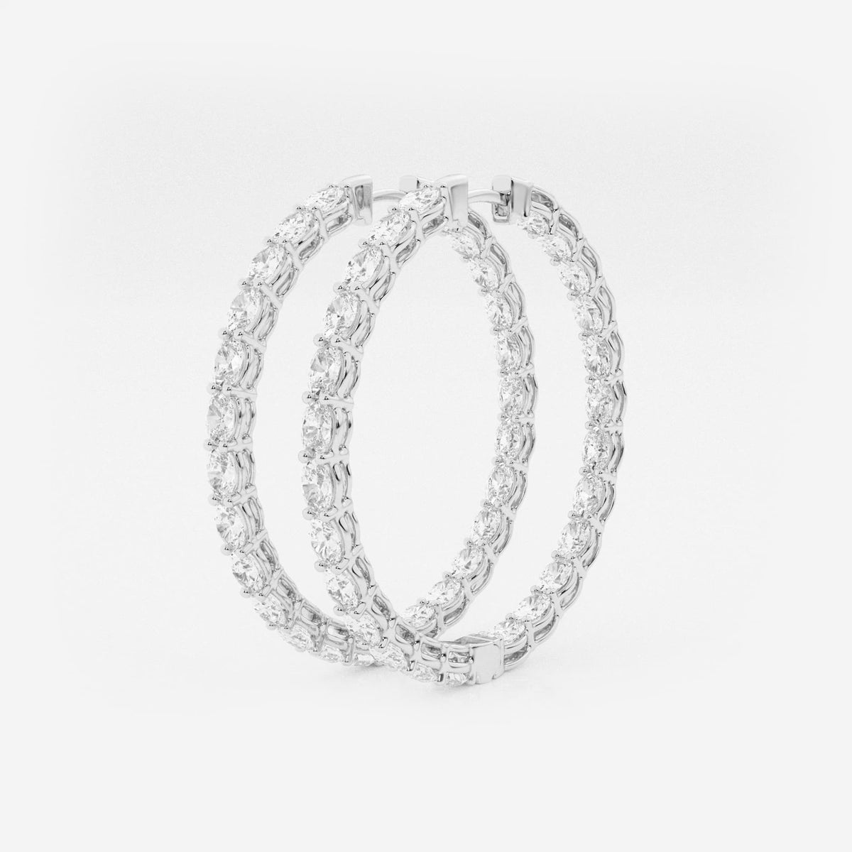 MET Oval Taşlı İç Dış Pırlanta Halka Küpe II - image 4