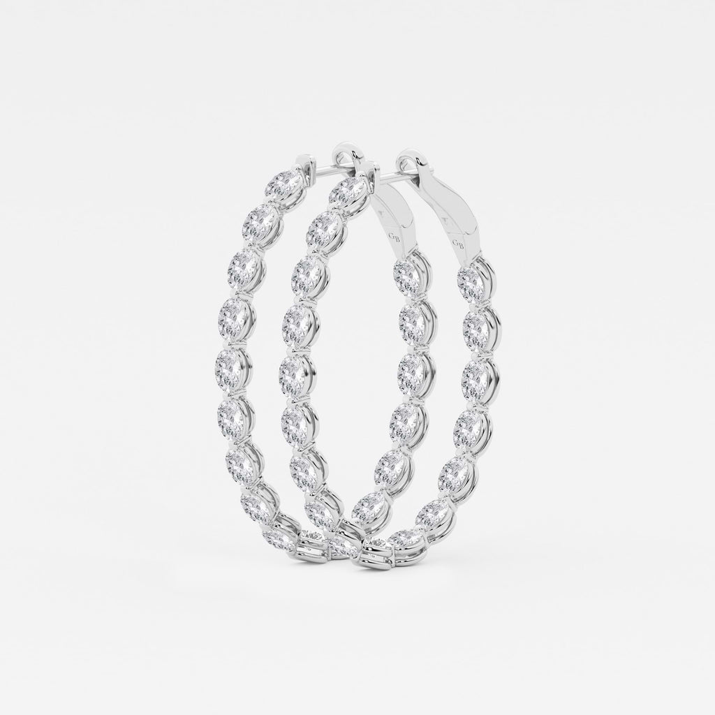 MET Oval İç Dış Pırlanta Halka Küpe III - image 2