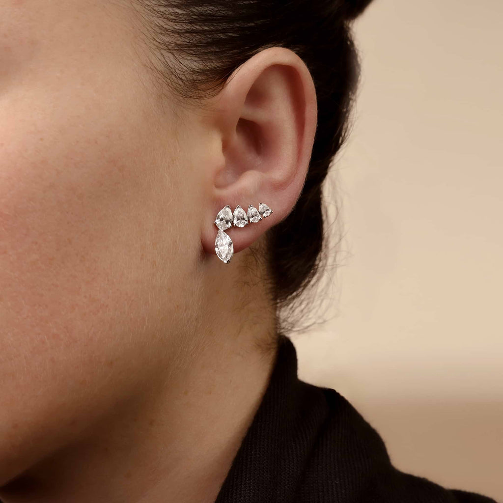 MET Markiz ve Damla Pırlanta Ear Climber Küpe - image 3