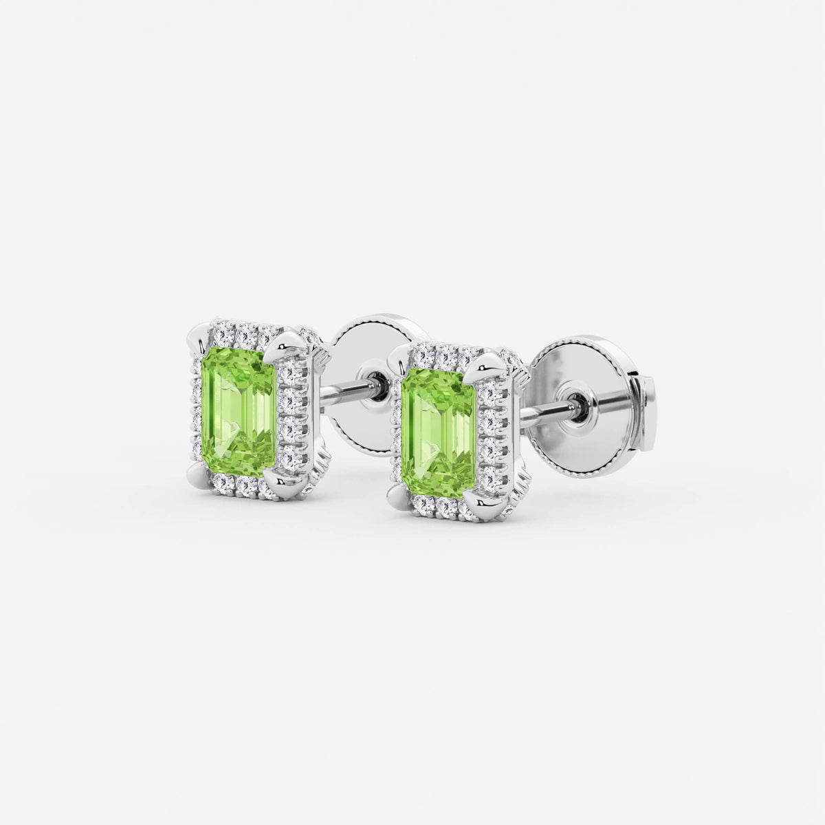 MET Farget Stone skygge Halo diamantøredobber - bilde 146