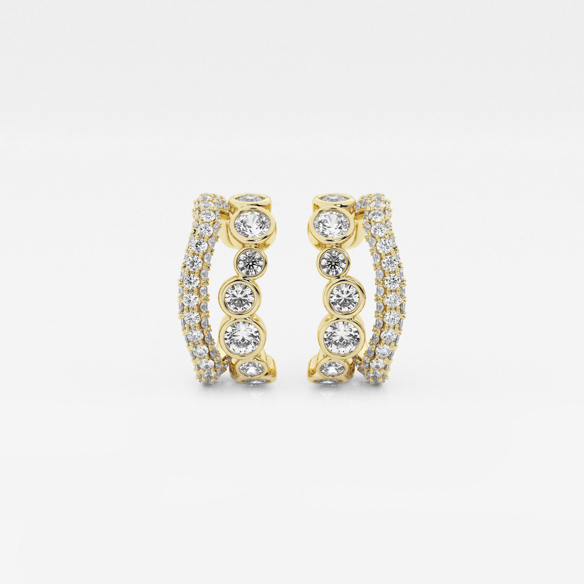 MET Yuvarlak Pırlanta Cuff Küpe - image 3