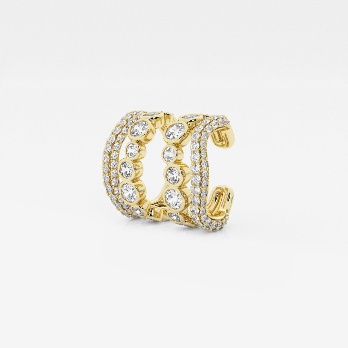 MET Yuvarlak Pırlanta Cuff Küpe - image 4
