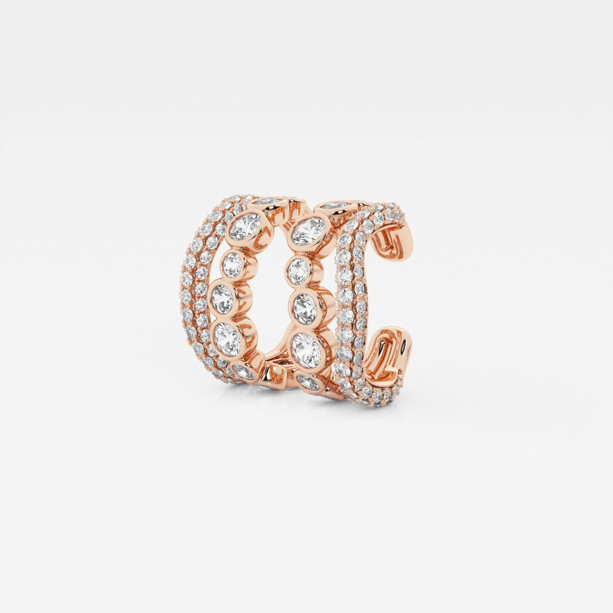 MET Yuvarlak Pırlanta Cuff Küpe - image 6