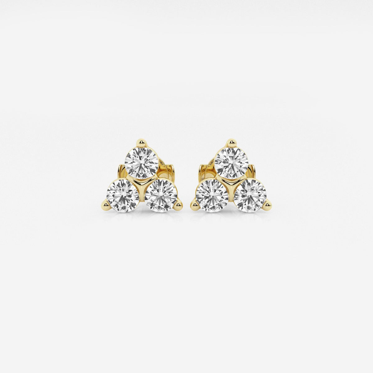 MET Yuvarlak Pırlanta Üç Taşlı Küpe - image 17