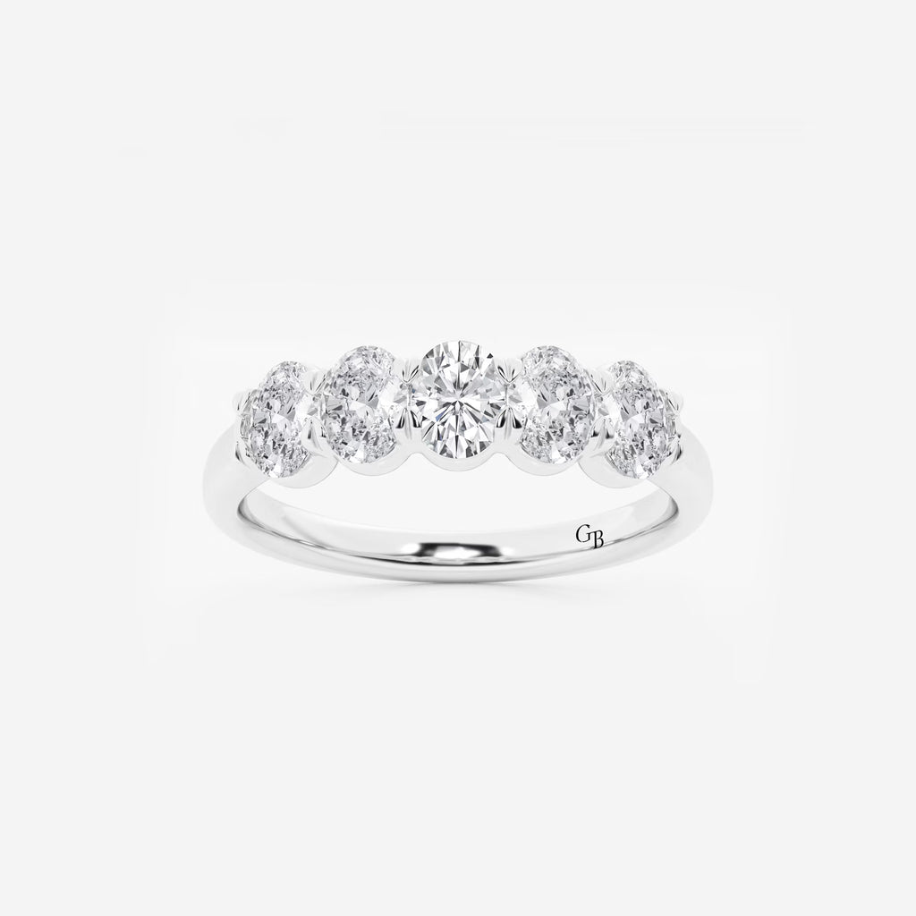 GWA001 - 1 ctw Oval Lab Grown Diamond Five-Stone Anniversary Band