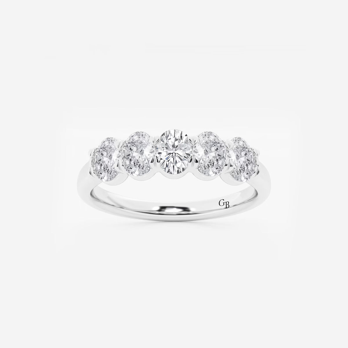 GWA001 - 1 ctw Oval Lab Grown Diamond Five-Stone Anniversary Band