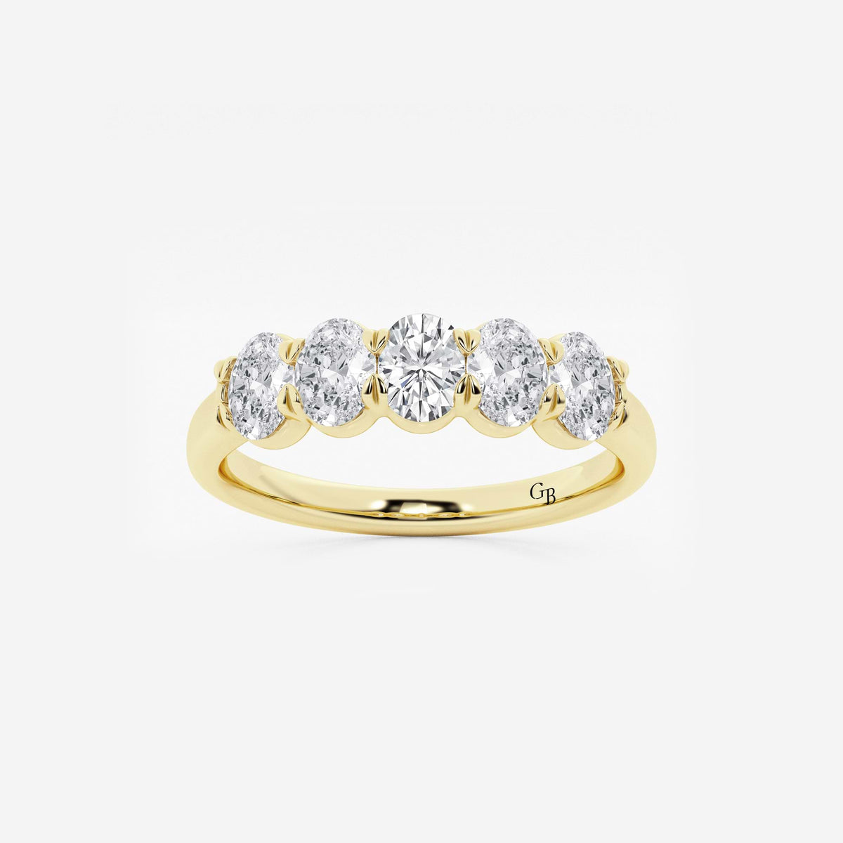 GWA001 - 1 ctw Oval Lab Grown Diamond Five-Stone Anniversary Band