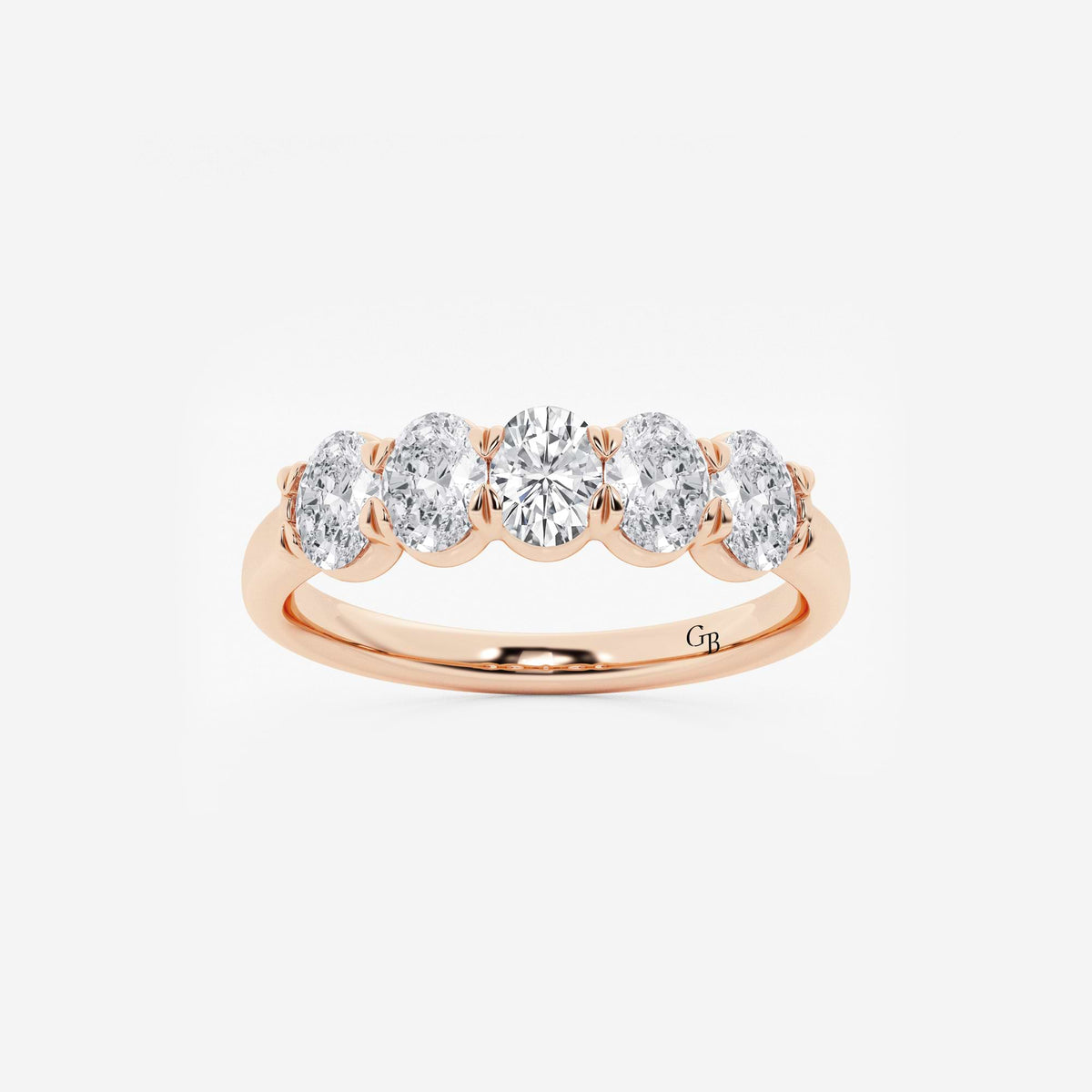 GWA001 - 1 ctw Oval Lab Grown Diamond Five-Stone Anniversary Band