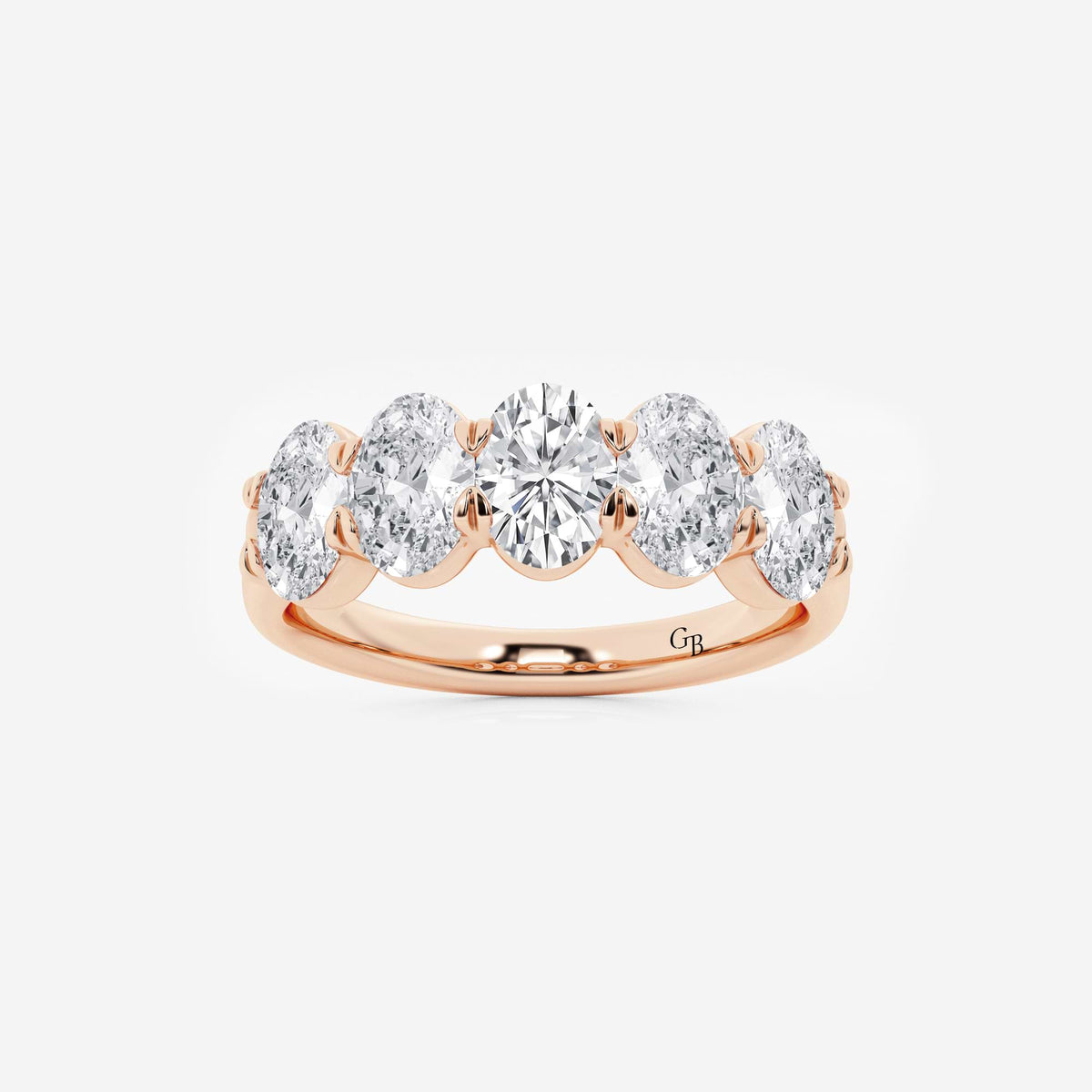 GWA001 - 2 ctw Oval Lab Grown Diamond Five-Stone Anniversary Band