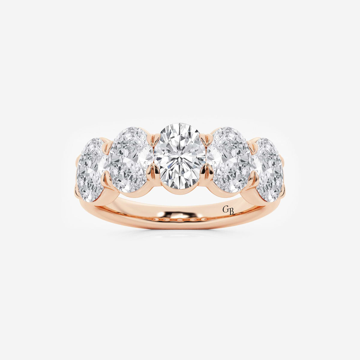 GWA001 - 3 ctw Oval Lab Grown Diamond Five-Stone Anniversary Band