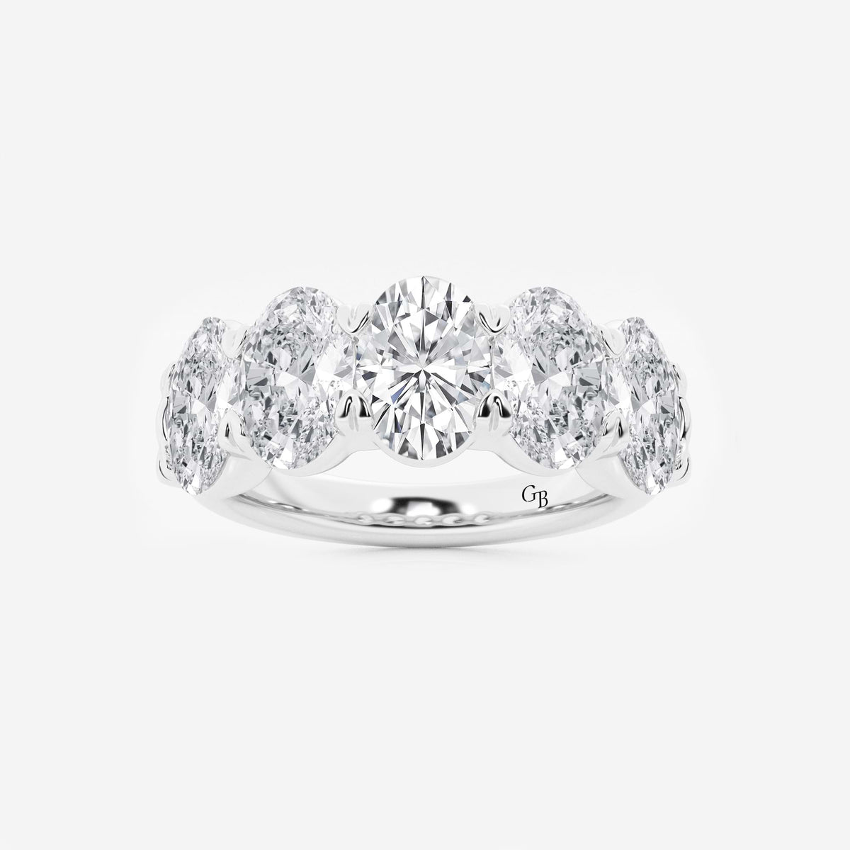 GWA001 - 4 ctw Oval Lab Grown Diamond Five-Stone Anniversary Band