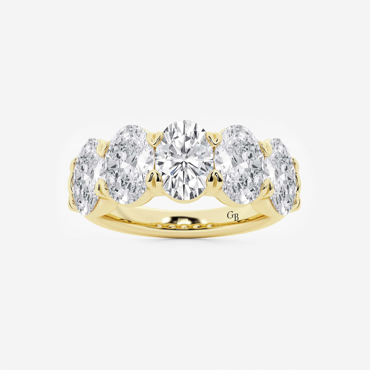 GWA001 - 4 ctw Oval Lab Grown Diamond Five-Stone Anniversary Band