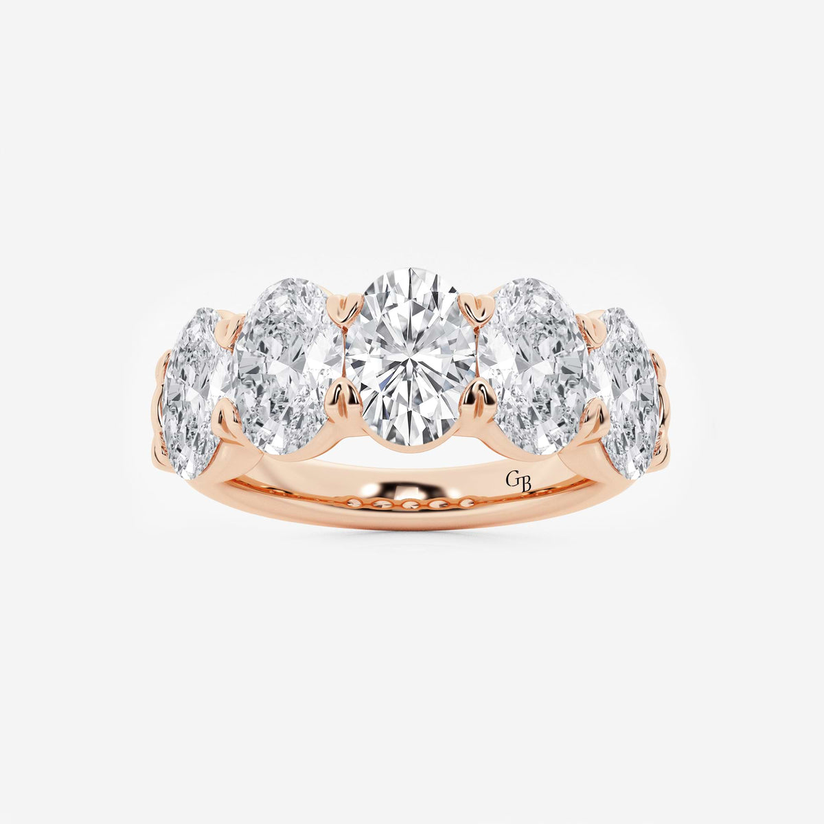 GWA001 - 4 ctw Oval Lab Grown Diamond Five-Stone Anniversary Band