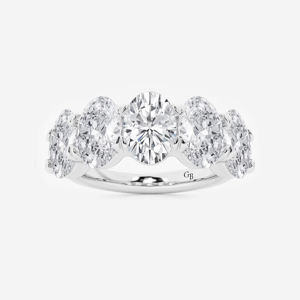 GWA001 - 5 ctw Oval Lab Grown Diamond Five-Stone Anniversary Band