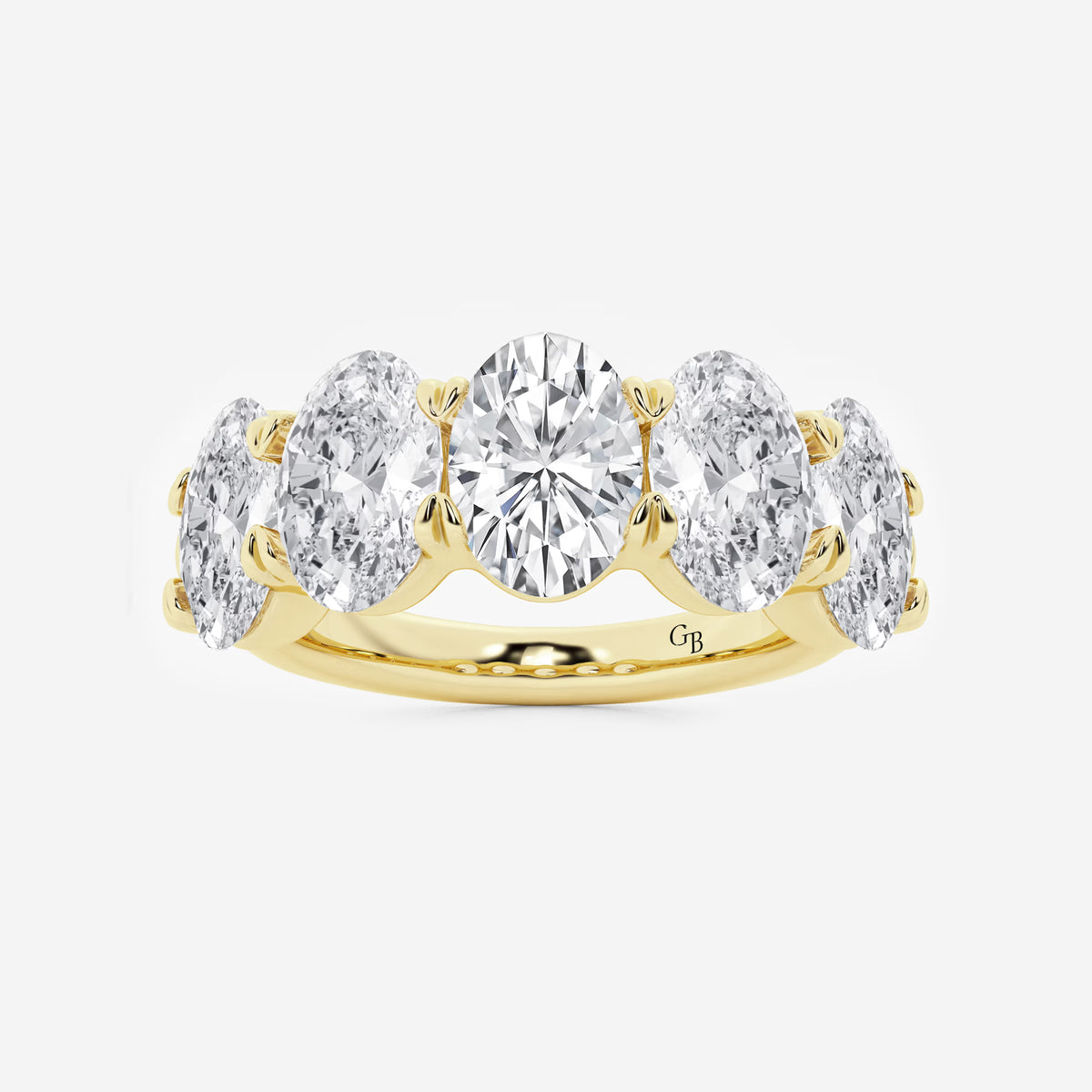 GWA001 - 5 ctw Oval Lab Grown Diamond Five-Stone Anniversary Band