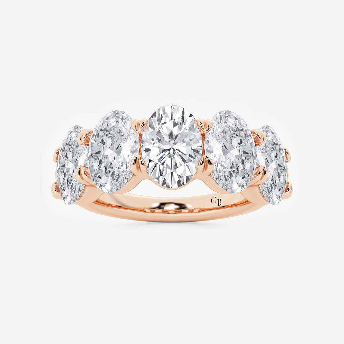 GWA001 - 5 ctw Oval Lab Grown Diamond Five-Stone Anniversary Band