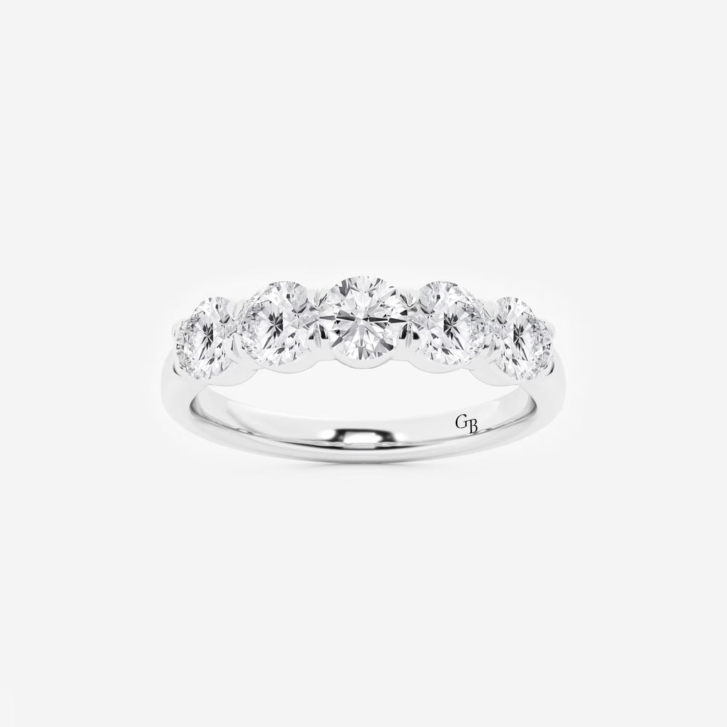 GWA002 - 1 ctw Round Lab Grown Diamond Five-Stone Anniversary Band