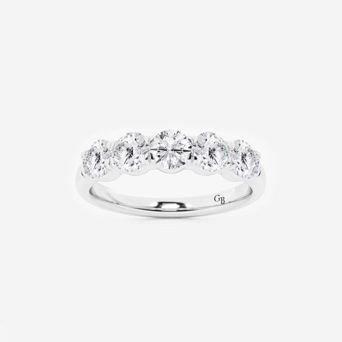 GWA002 - 1 ctw Round Lab Grown Diamond Five-Stone Anniversary Band