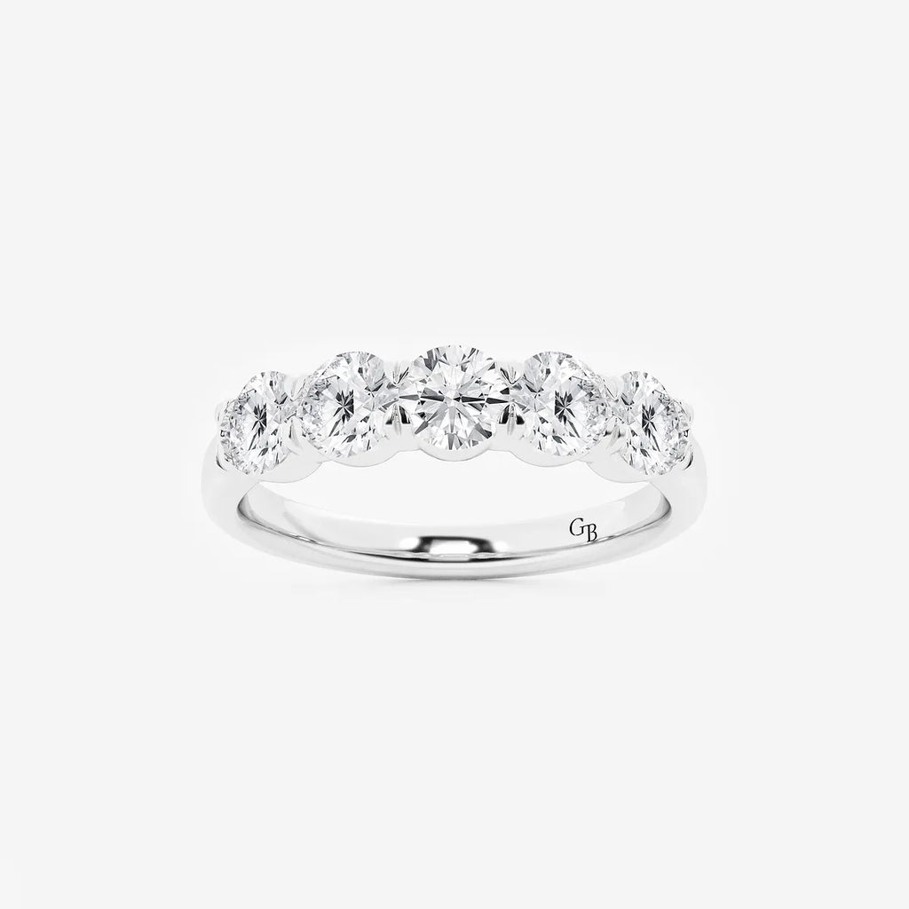 GWA002 - product video for 1 ctw Round Lab Grown Diamond Five-Stone Anniversary Band