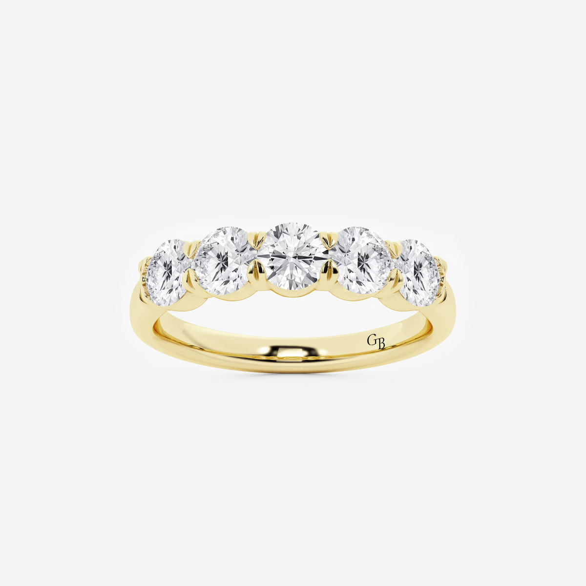 GWA002 - 1 ctw Round Lab Grown Diamond Five-Stone Anniversary Band