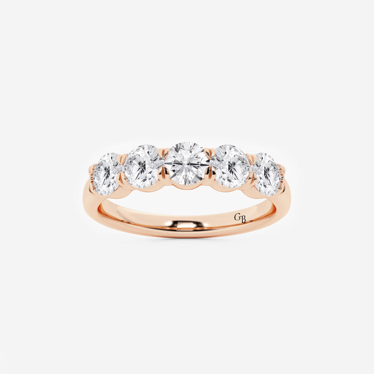 GWA002 - 1 ctw Round Lab Grown Diamond Five-Stone Anniversary Band