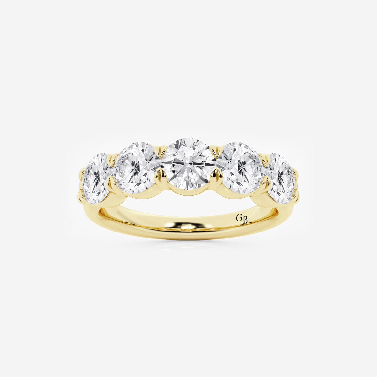 GWA002 - 2 ctw Round Lab Grown Diamond Five-Stone Anniversary Band