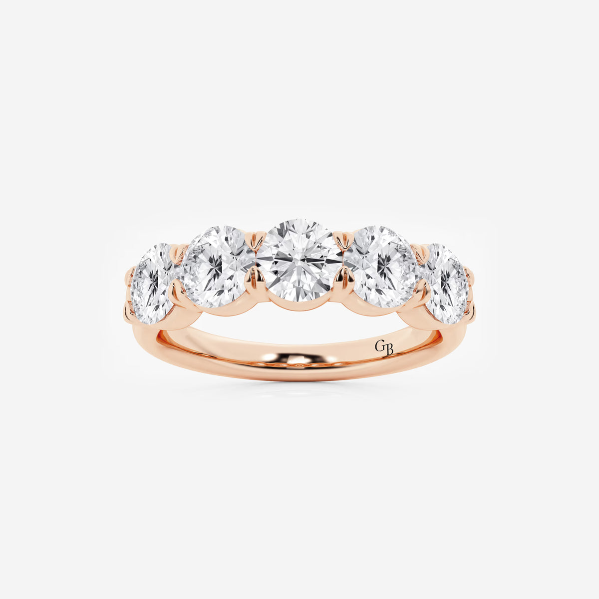 GWA002 - 2 ctw Round Lab Grown Diamond Five-Stone Anniversary Band