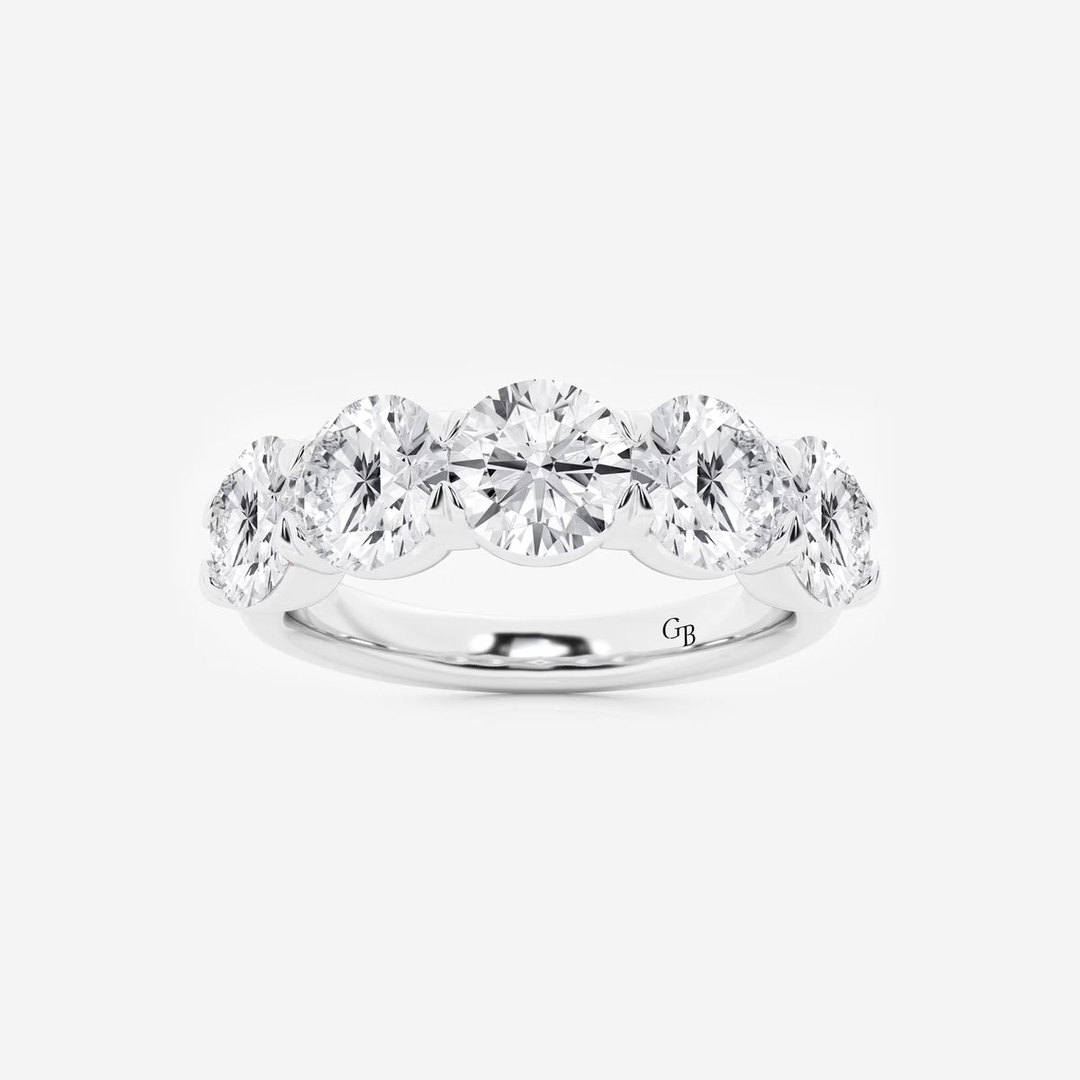 GWA002 - 3 ctw Round Lab Grown Diamond Five-Stone Anniversary Band