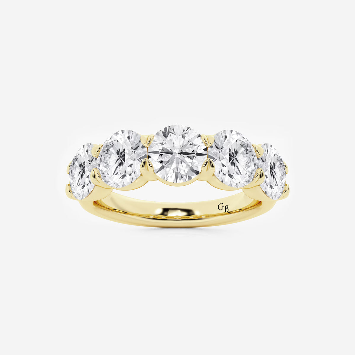 GWA002 - 3 ctw Round Lab Grown Diamond Five-Stone Anniversary Band