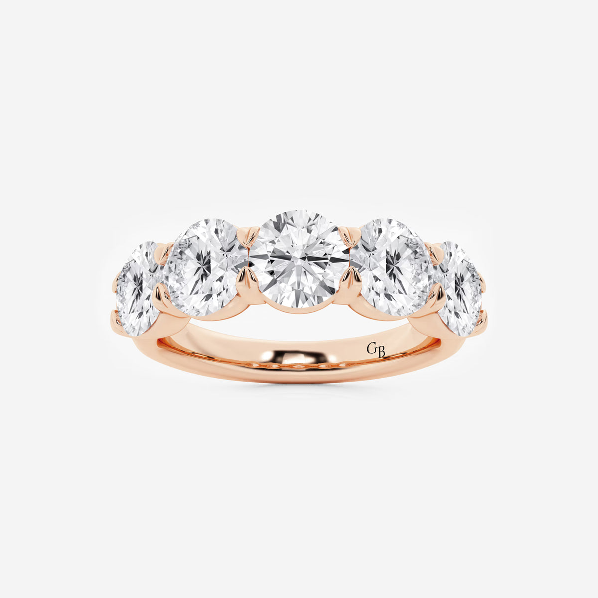 GWA002 - 3 ctw Round Lab Grown Diamond Five-Stone Anniversary Band