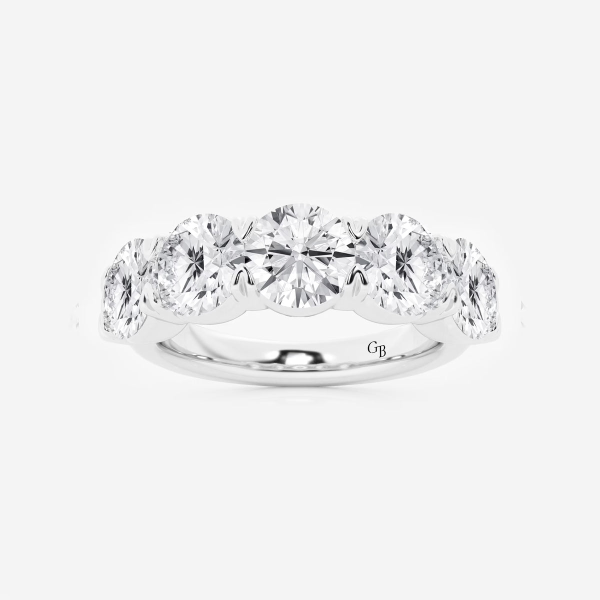 GWA002 - 4 ctw Round Lab Grown Diamond Five-Stone Anniversary Band
