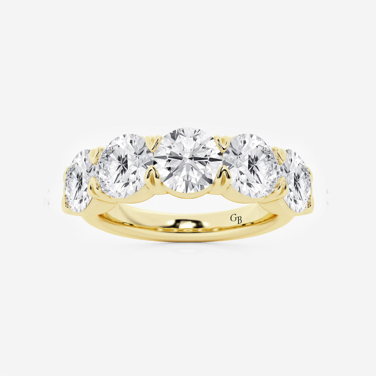 GWA002 - 4 ctw Round Lab Grown Diamond Five-Stone Anniversary Band