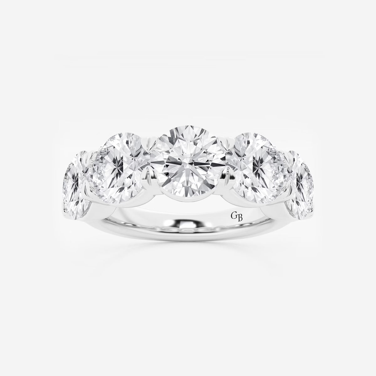 GWA002 - 5 ctw Round Lab Grown Diamond Five-Stone Anniversary Band